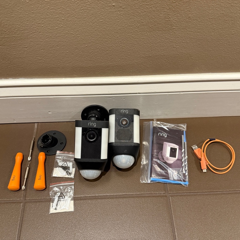 Two 2018 Ring Spotlight Cams and Accessories